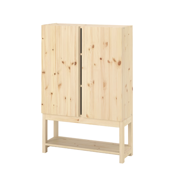 Ivar Shelving Unit With Cabinet, 80x30x120 cm - Pine