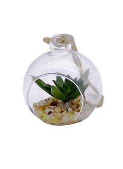 Artificial Leaves Glass Globe 1
