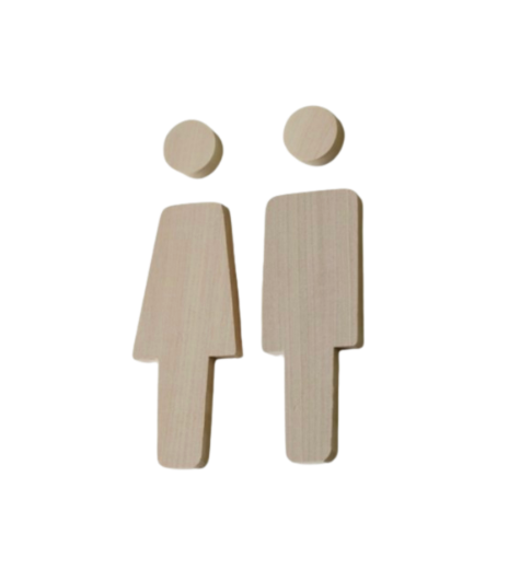 Wood Toilet Sign
