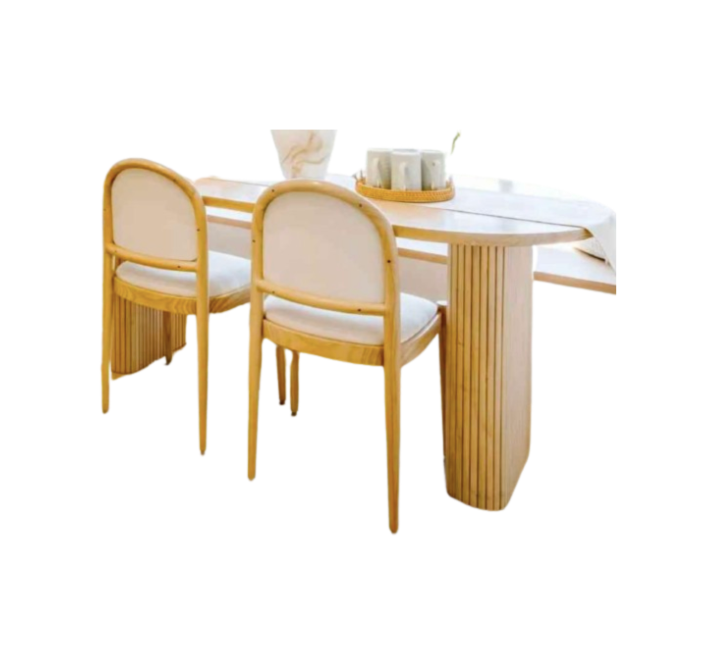 1.8m Dining Table (Pill shaped) With Fluted Legs