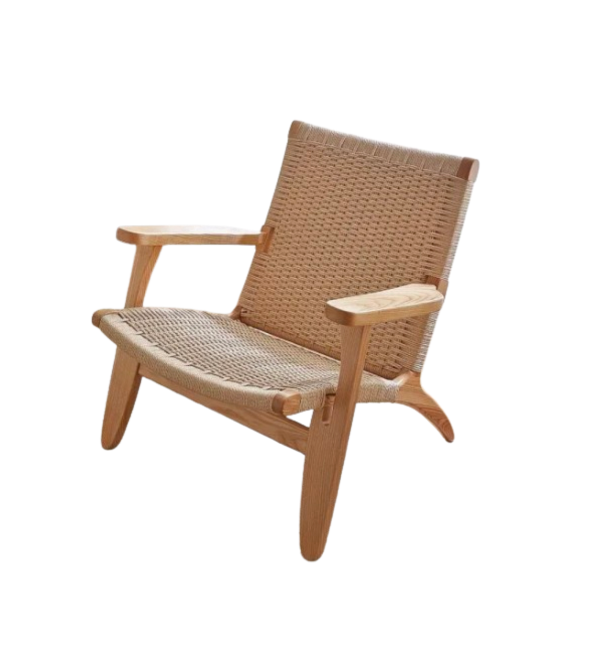 Solid Wood Rattan Armchair