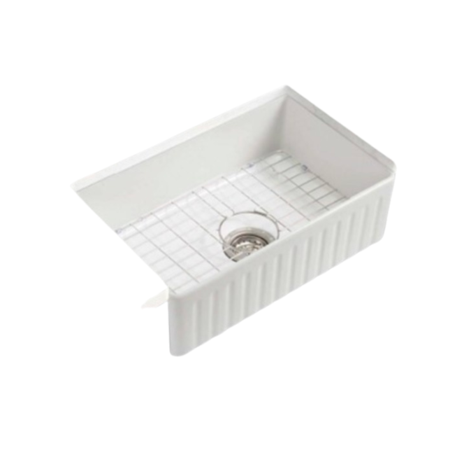 Dundee Fluted Fireclay Sink - White
