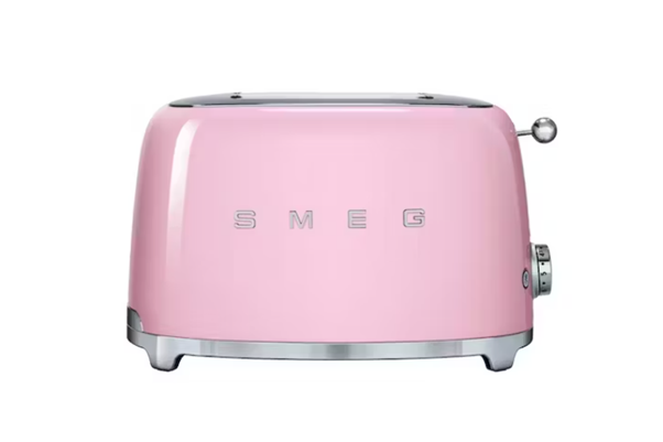 Smeg 50's Retro Style Aesthetic Toaster, TSF01PKUK, Pink