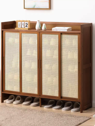 Rattan Style Shoe Cabinet