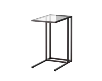 VITTSJÖ Laptop Stand, 35x65 cm - Black-Brown/Glass