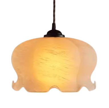 White Scalloped Lampshade