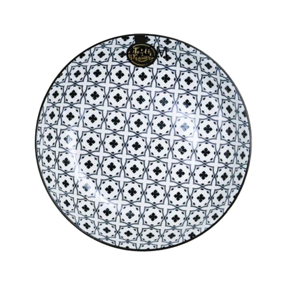 Crisscross Blue - 8 inch Coupe Plate