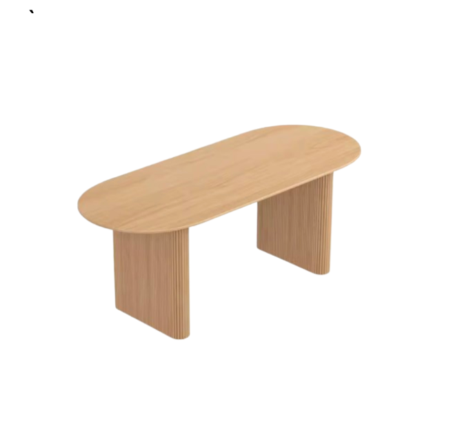 Solid Wood Dining Table With Fluted Legs