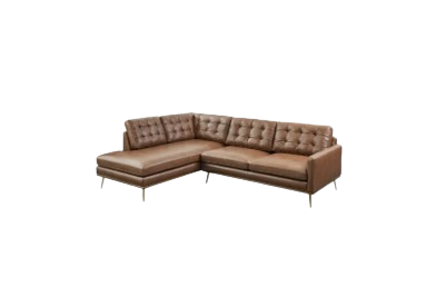  Isaac Leather Terminal Chaise Sectional Sofa