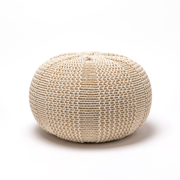 Tumello Knitted Pouffe - Beige