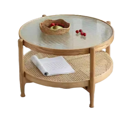 Nordic Solid Wood Round Coffee Table