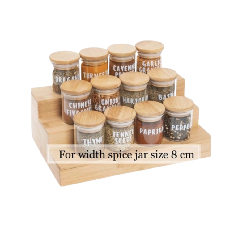  3-Tiered Wooden Spice Ladder Rack
