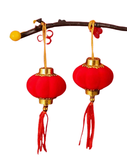 Plush Small Lantern Hanging Decoration, 4*3.5cm 