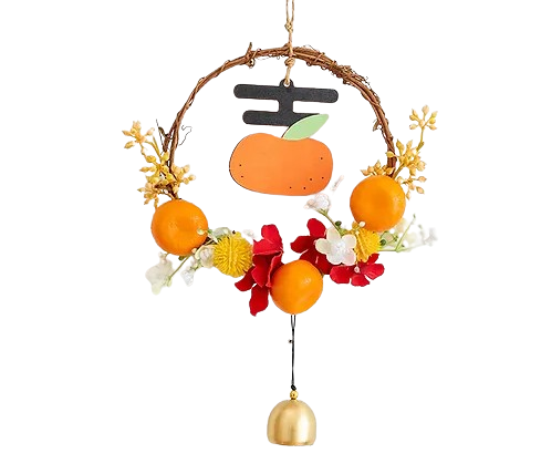 Floral 吉 Wreath With Lucky Bell