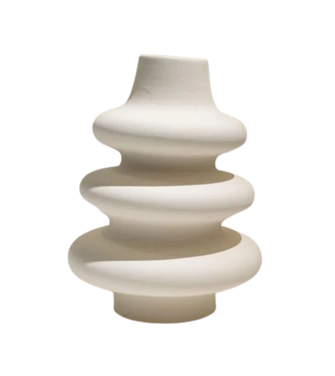 Ceramic Vase, Flutes, 12inch