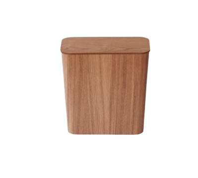 Wooden Trash Bin With Lid