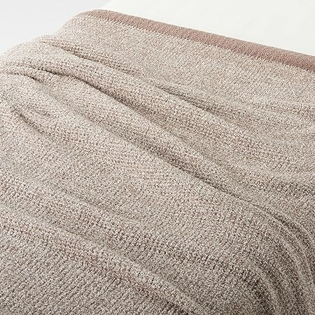 Chenille Yarn Knitting Blanket, 180 x 200cm - Brick