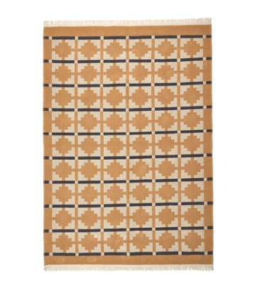 TELEGRAFLINJE Flatwoven Rug, 170x240cm, Yellow-Beige