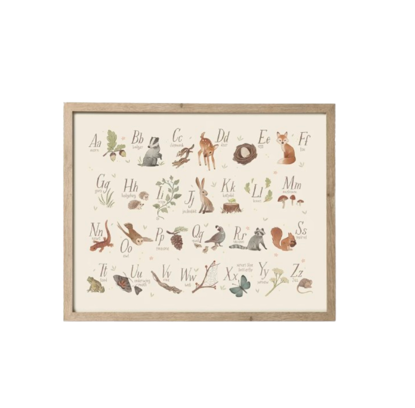 Horizontal Woodland Alphabet Poster