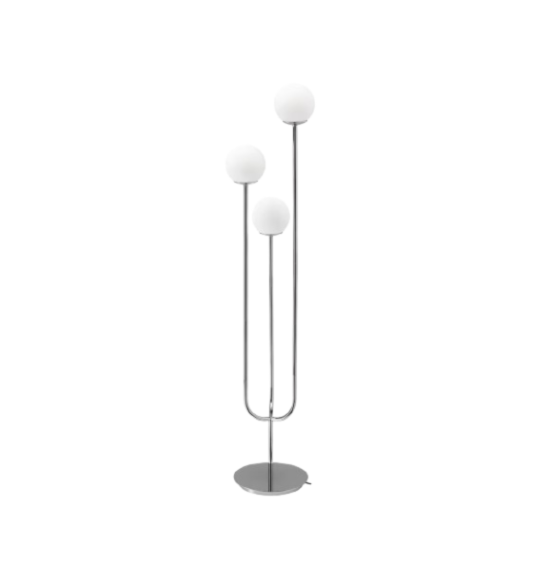 SIMRISHAMN Floor Lamp - Chrome-plated/Opal White Glass