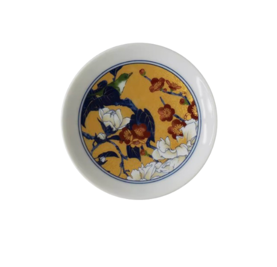 Arita-yaki Brocade Saucer - Plum & Peony Disc