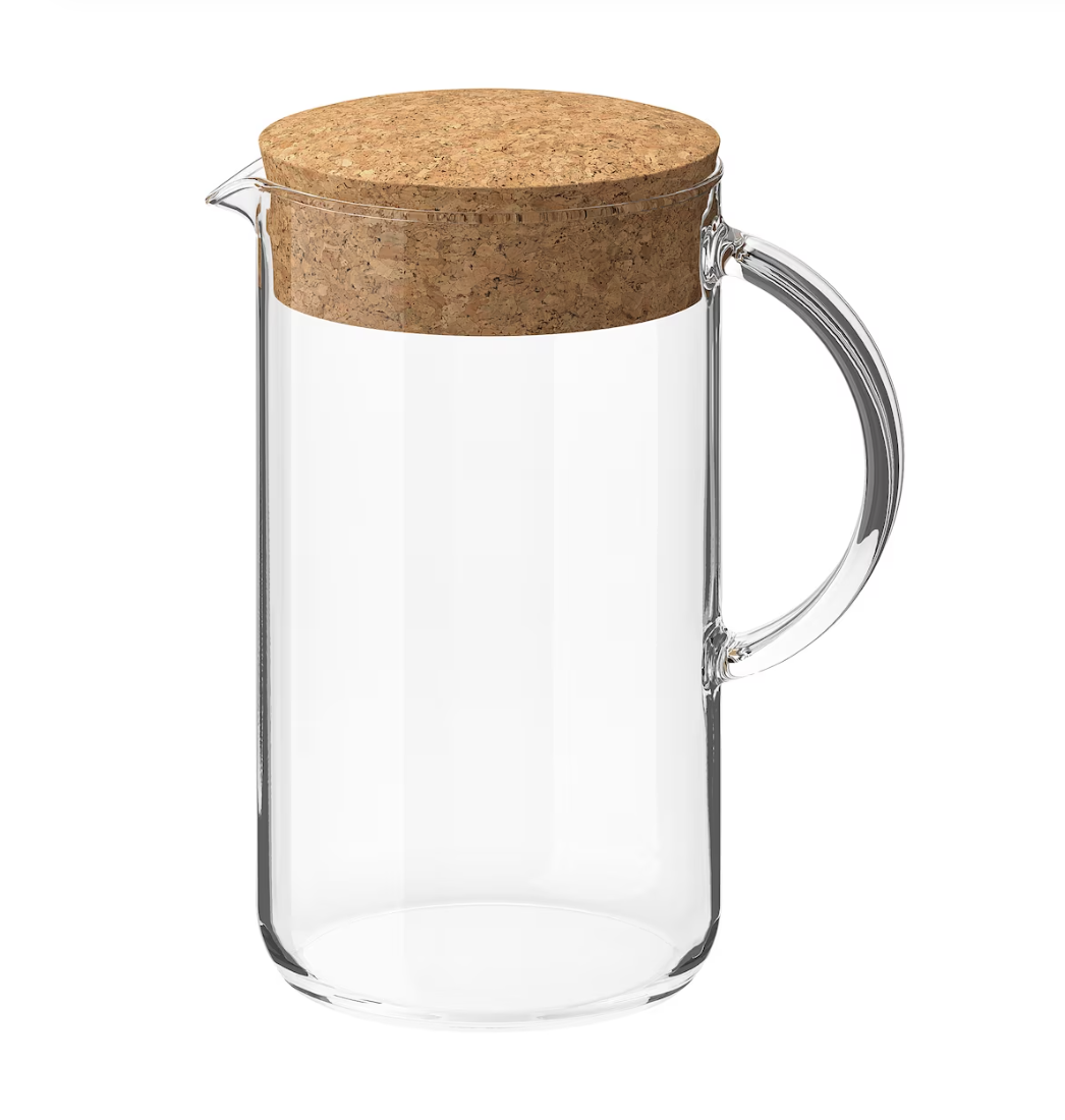 IKEA 365+ Jug with Cork Lid, 1.5L - Clear Glass