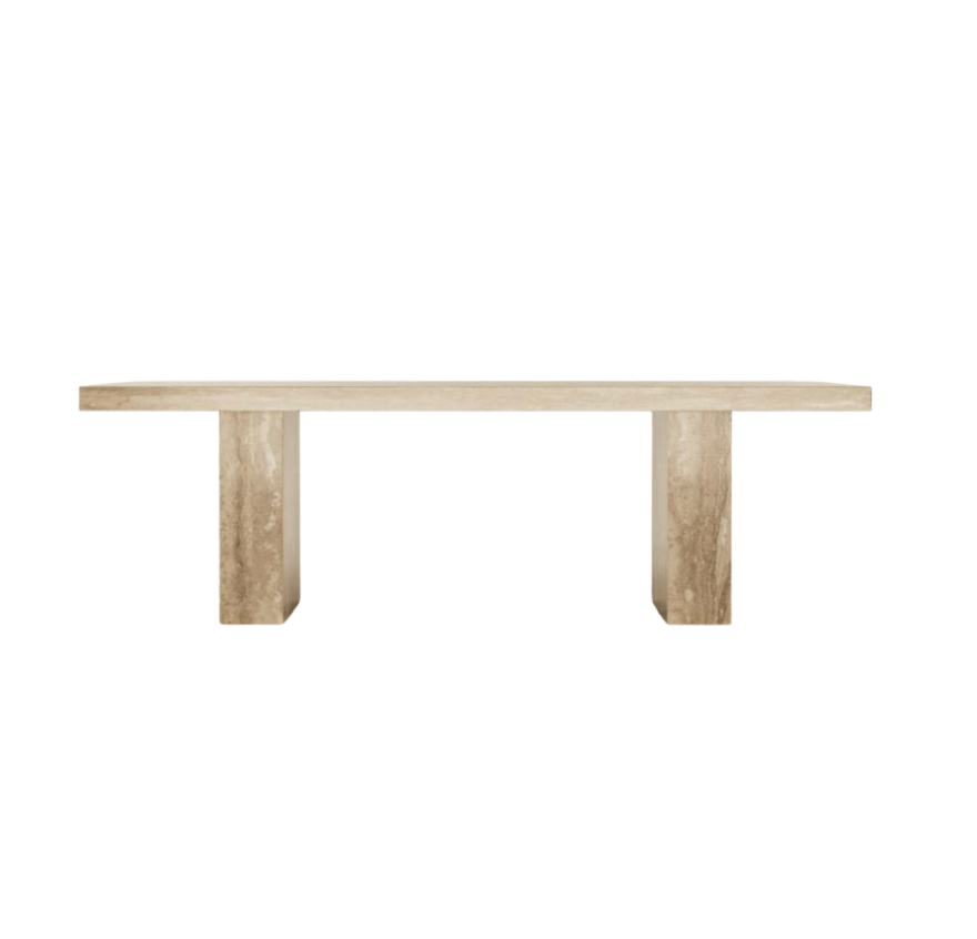 Travertine Axel Rectangle Dining Table