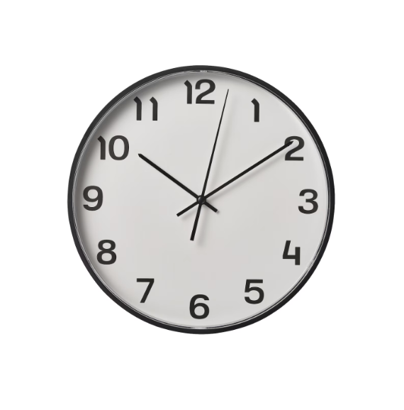 PLUTTIS Wall Clock - Low-voltage/Black