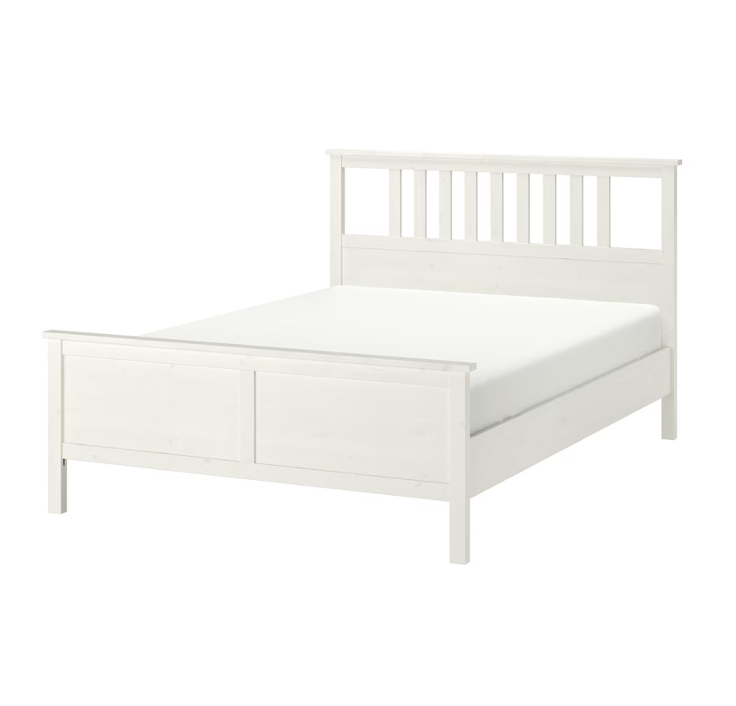 HEMNES Bed Frame, 180x200 cm - White Stain/Luröy