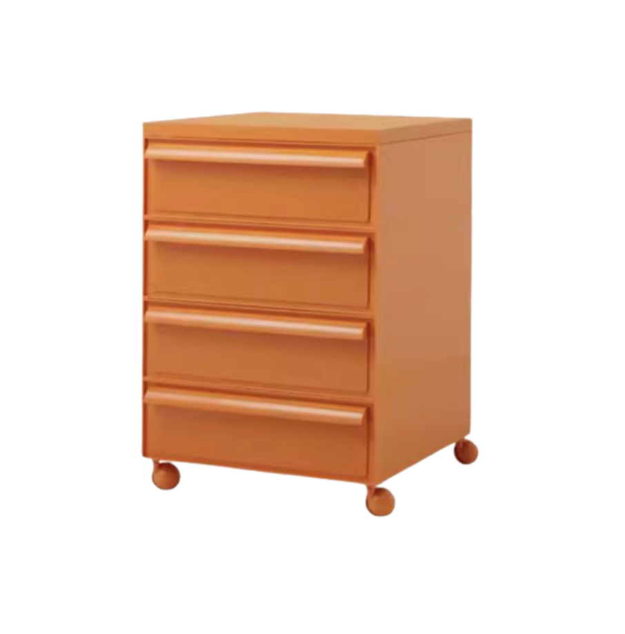 4 Layer Cabinet Drawer With Wheels - Orange