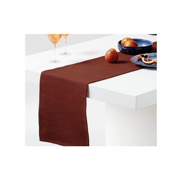 Aspen Red Ocher Cotton Table Runner 90"