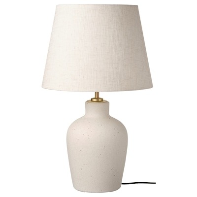 BLIDVÄDER Table Lamp, 20 inch - Off-white Ceramic/Beige