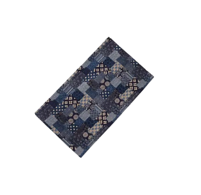 Japan Antique Cloth Mat, Small - Blue Puzzle 