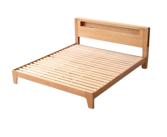 Rattan Headboard Storage Bed With LED