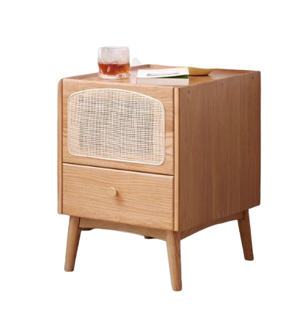 Rattan Bedside Table With LED