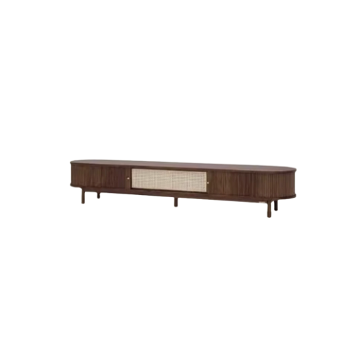 Solid Wood And Rattan TV Console
