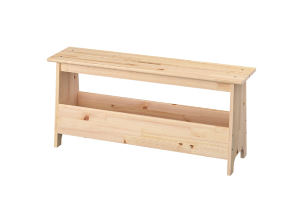 PERJOHAN Bench With Storage, 100 cm - Pine