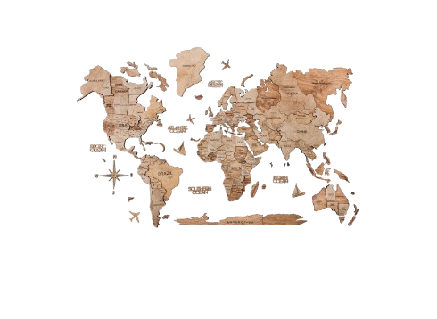 Wooden World Map 