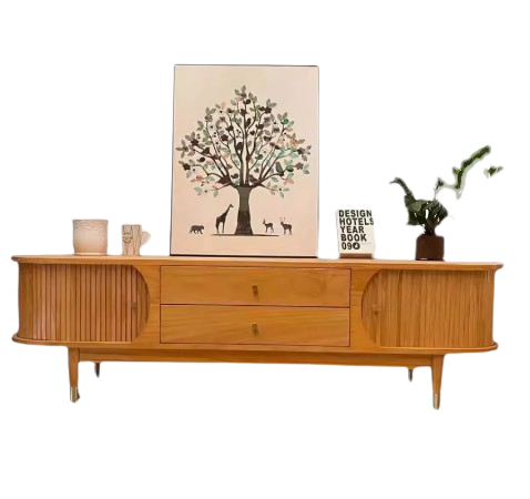 Wooden Curved Console