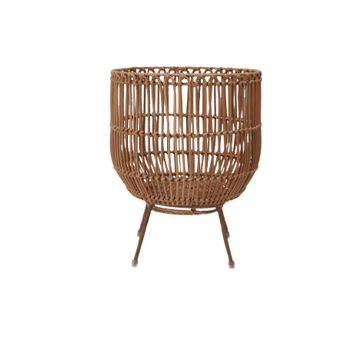 Rattan Look Pot Holder With Stand