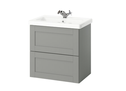 NHET Bathroom, 64x43x65 cm, Anthracite/Grey Frame,