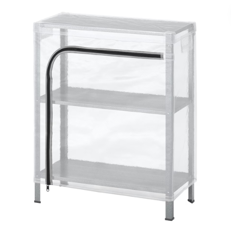 HYLLIS Shelving Unit With Cover, Transparent, 60x27x74 cm