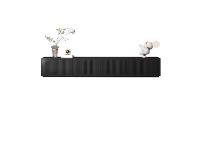 Black Fluted TV Console