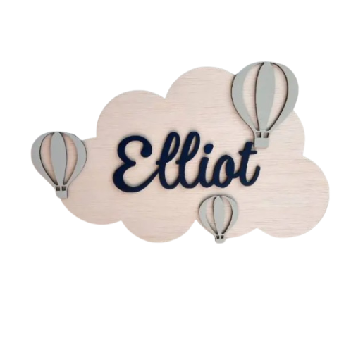 Hot Air Balloon Name Plaque, 30cm