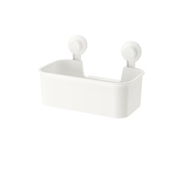TISKEN Basket With Suction Cup, White