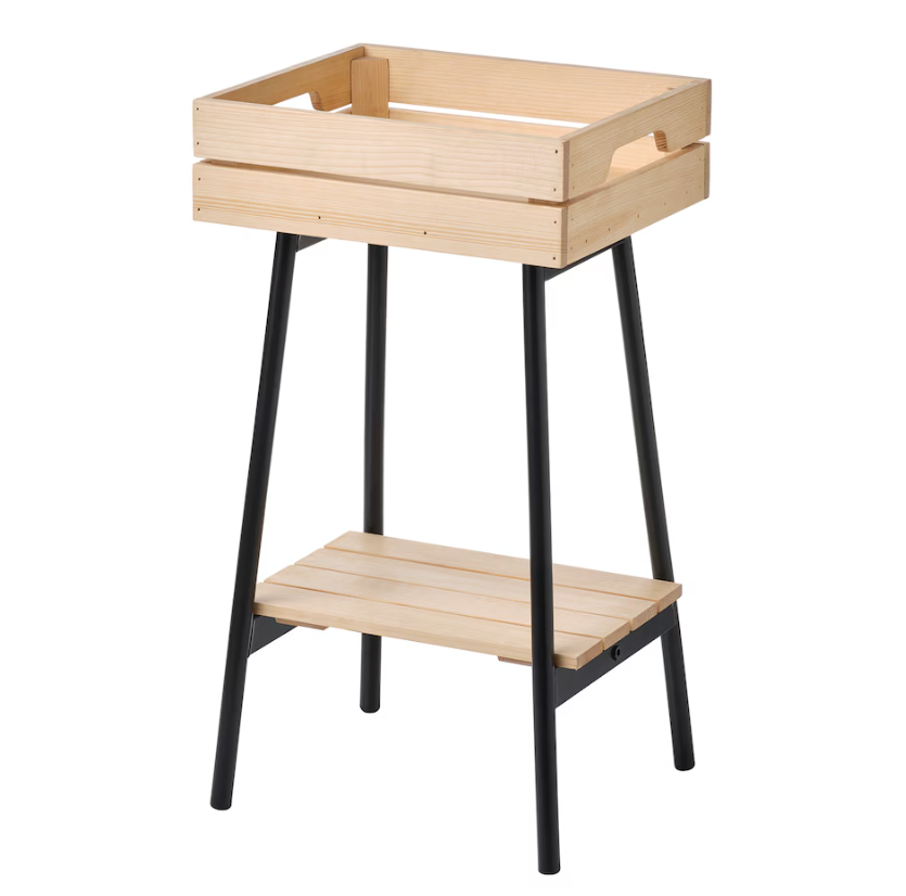 VANILJSTÅNG Plant Stand, 55 cm, Pine/Black