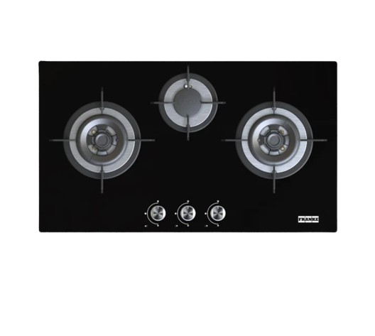 Franke Gas Hob Onyx Triple Burner Glass TG FHG8316,  Black 