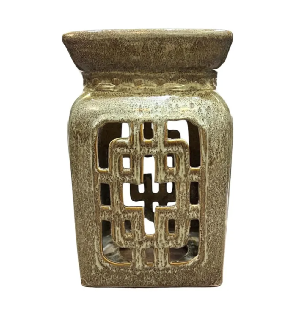 Square Ceramic Garden Stool