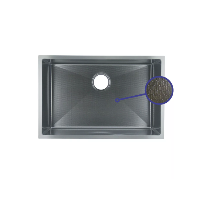 Honeycomb Undermount Kitchen Sink, 68cm - Silver 