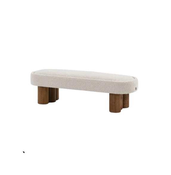 Textured Cushion Dining Bench